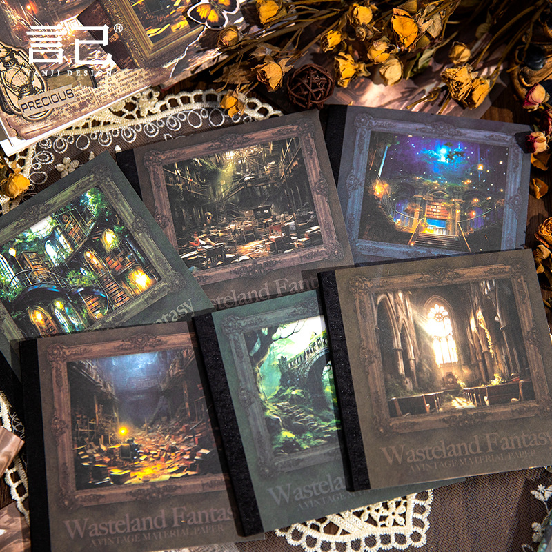 Vintage Junk Journal Scrapbooking Paper - 未来的なスタイルの壁紙,装飾的な日記,アルバムのスクラップブッキング,不要なジャーナル用品,40個