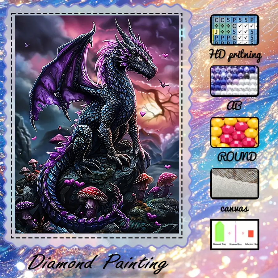 5D Diamond Painting Kit Full Drill - 1ピース - 5D-DIY - フロッキングクロス -