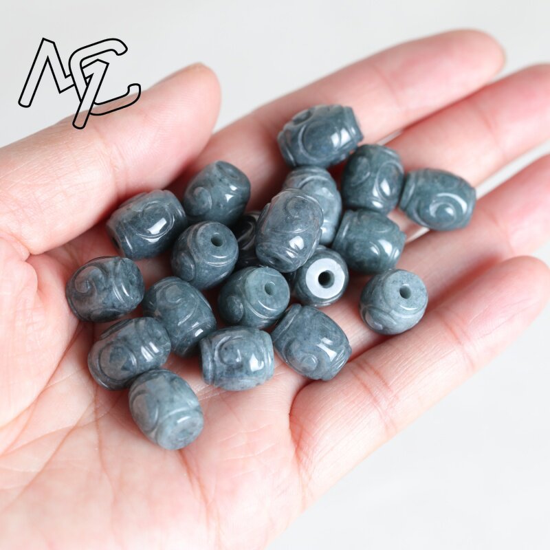 5個入り天然ブルーウォータージェイドリップルバケットビーズ  - Beading のレビューと価格