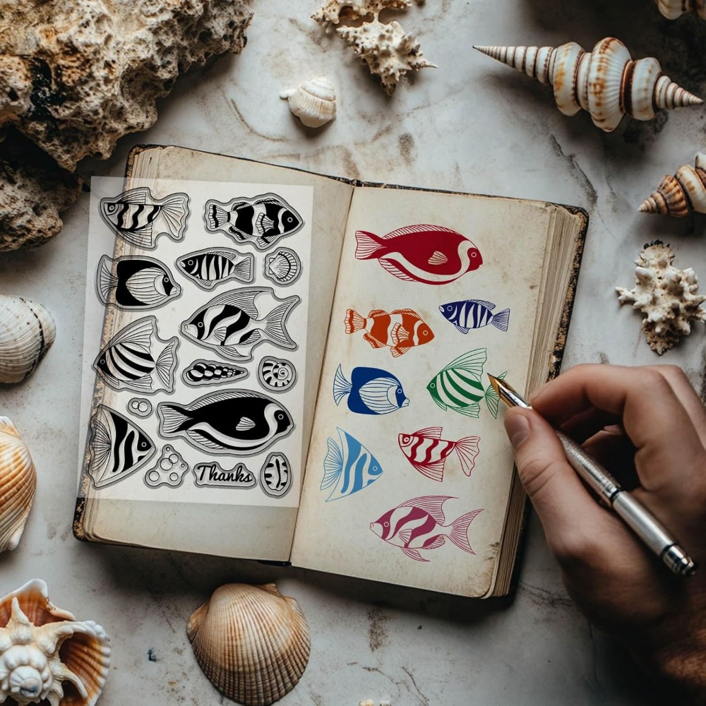 夏の海カクレクマノミクリアスタンプスクラップブッキング用巻き - Clear Silicone Stamps For Card Making のレビューと価格