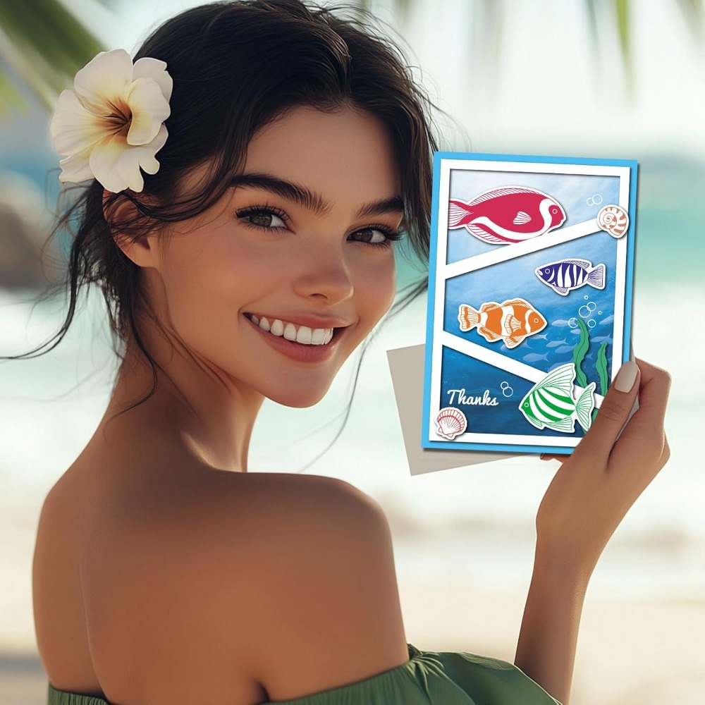 夏の海カクレクマノミクリアスタンプスクラップブッキング用巻き - Clear Silicone Stamps For Card Making のレビューと価格