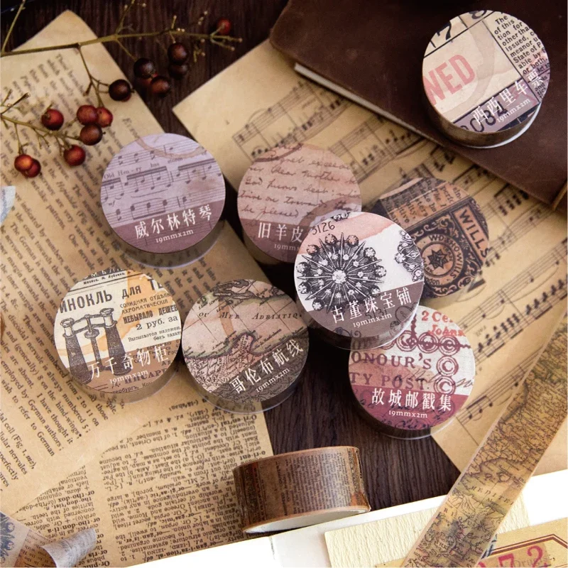 ヴィンテージ粘着紙テープ,18.5x2m,和紙,日曜大工,ス - Vintage Junk Journal Scrapbooking Paper のレビューと価格