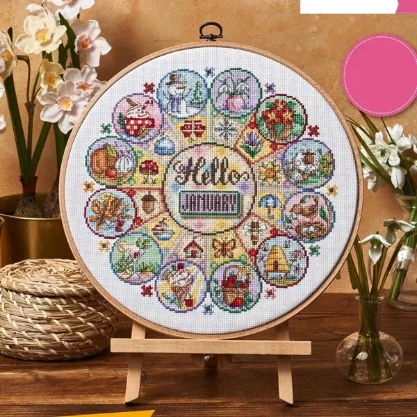 [CC4270 - 幸せな一年] 初心者向けDIYクロスステ - Cross Stitch Stamped Kits Beginners のレビューと価格