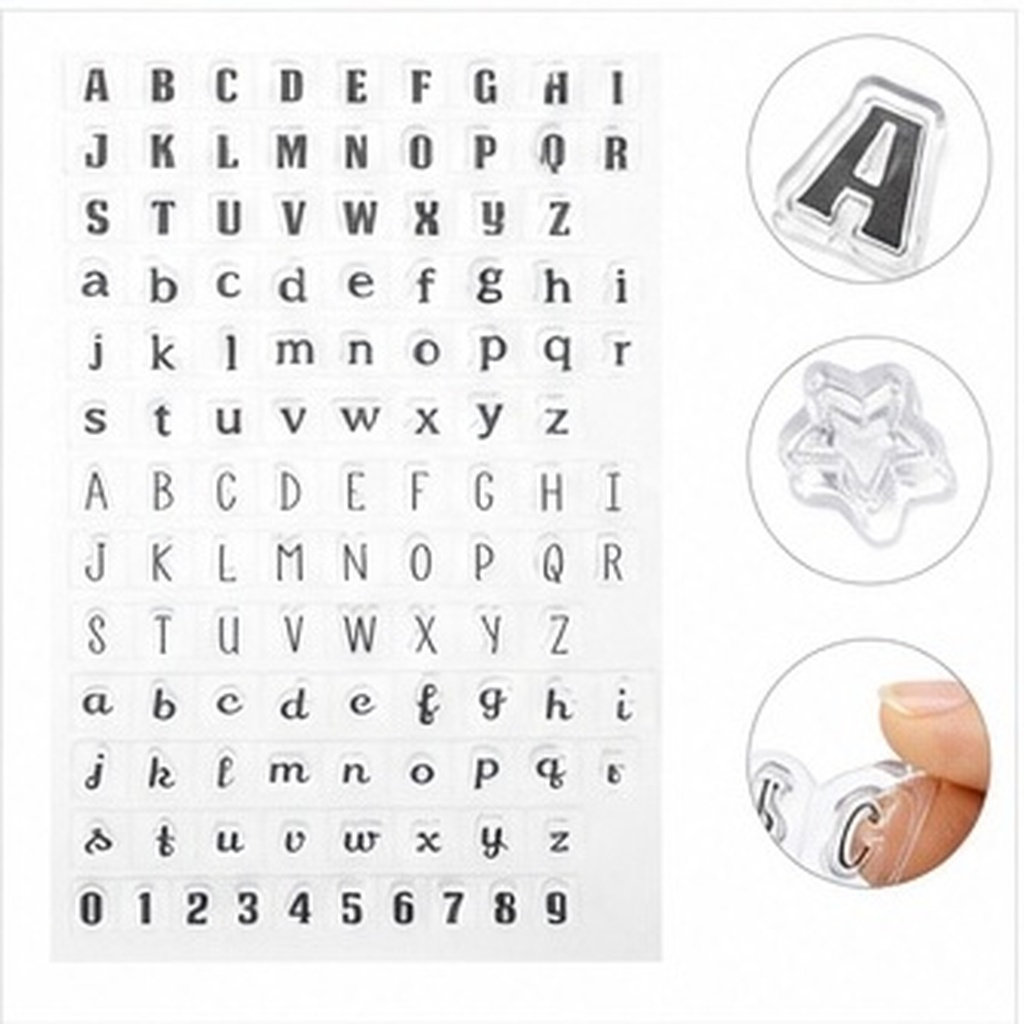 透明シリコン製のアルファベットスタンプ4個入り。柔らかい素材 - Clear Silicone Stamps For Card Making のレビューと価格