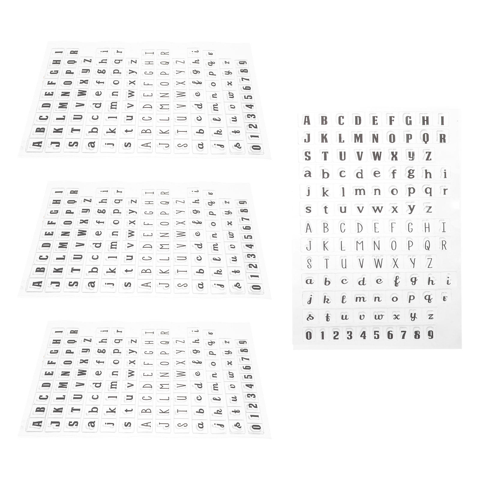 透明シリコン製のアルファベットスタンプ4個入り。柔らかい素材 - Clear Silicone Stamps For Card Making のレビューと価格