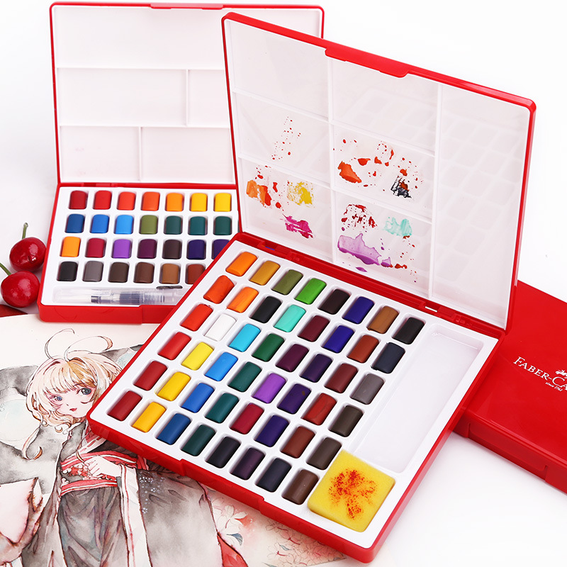 24/36/48 色固体水彩ペイントセット Acuarela - Watercolor Paint Set Solid Pigment のレビューと価格