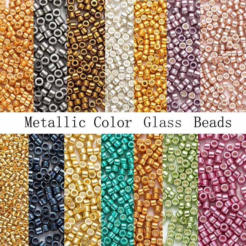 三徳ガラスビーズ,1200個のメタリックカラーチャート,2m - Glass Seed Beads 2Mm Jewelry Making のレビューと価格